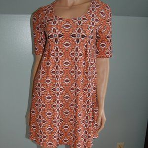 Pink Rose Vintage Size S Floral Elbow Sleeve Dress